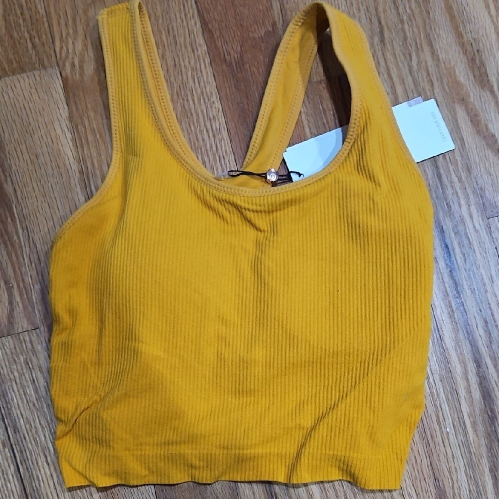 Mustard Yellow Ribbed Tank Top